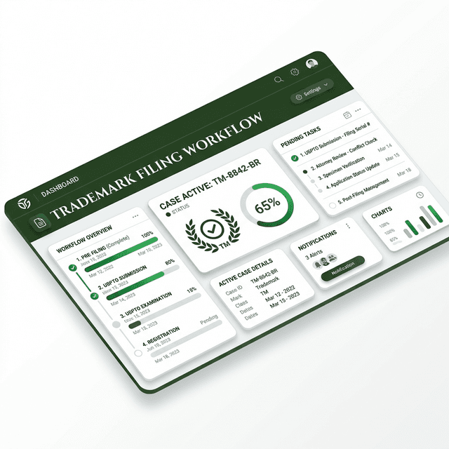 Trademark filing dashboard preview